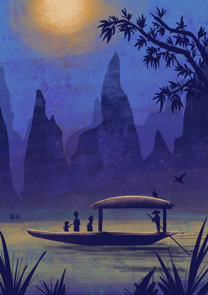 Ilustración para la portada de la novela histórica "Todo bajo el cielo", de Matilde Asensi.