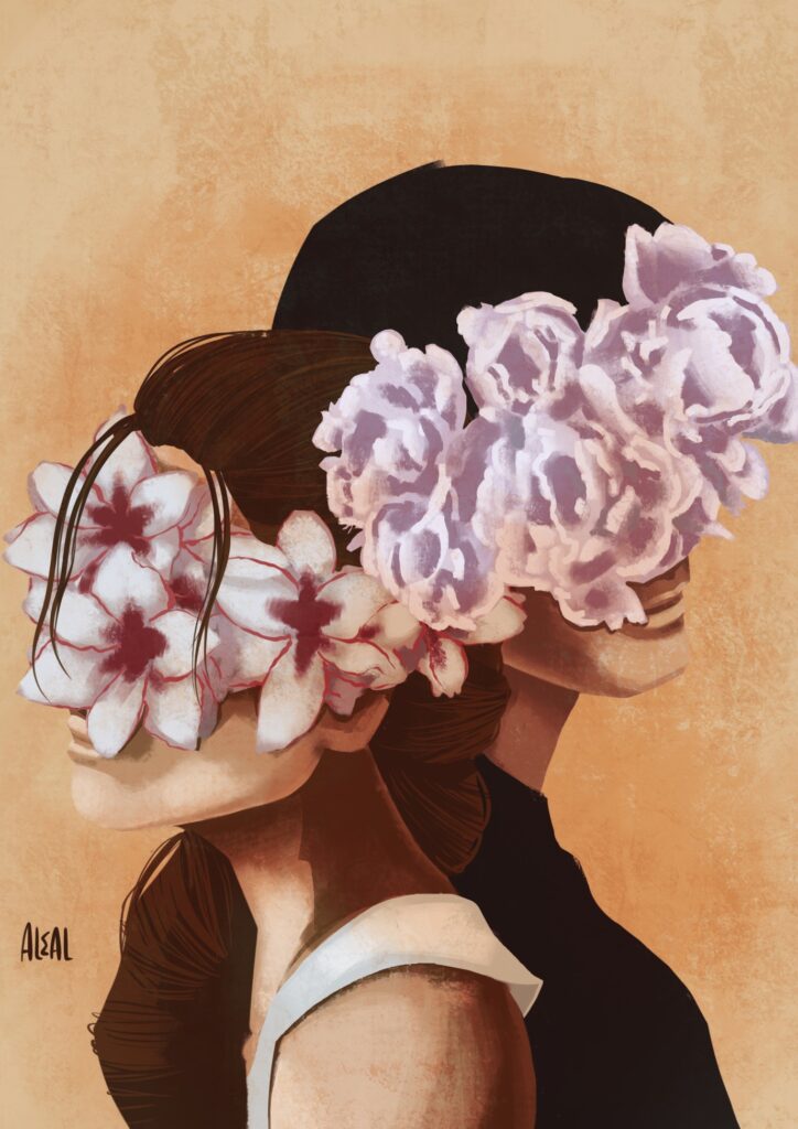 Ilustración para la portada "Orgullo y prejuicio" de Jane Austen.